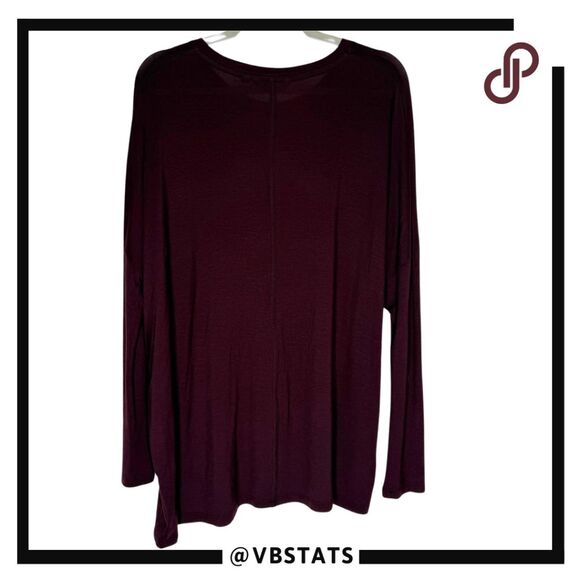 Athleta Men's Dolman Sleeve Oversized Asymmetric Jersey T-Shirt Burgundy Size MT - Picture 2 of 5